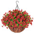 16" Artificial Daisy Mums with Hanging Basket- Red - HyeFlora