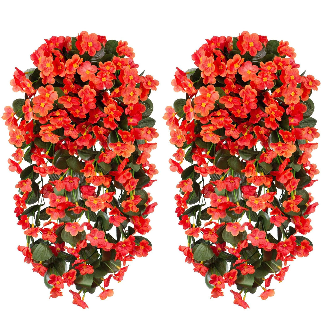 19" Faux Silk Orchid Vines 2PCS - Orange - HyeFlora