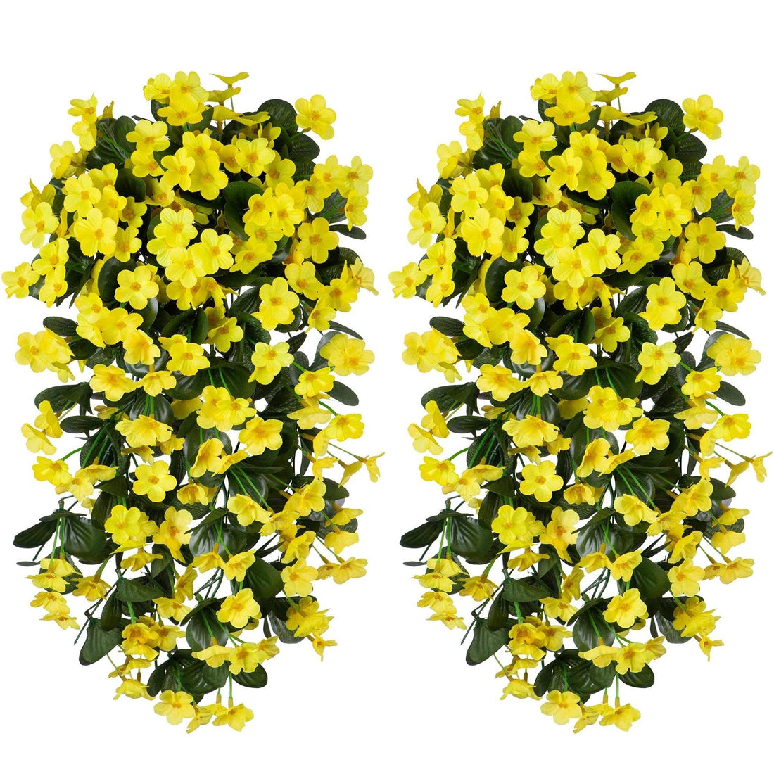 19" Faux Silk Orchid Vines 2PCS - Yellow - HyeFlora
