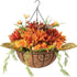 20" Fully Assembled Silk Chrysanthemum Hydrangea Arrangement- Orange Mix - HyeFlora