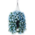35" Faux Silk Morning Glories with Hanging Basket- Blue - HyeFlora