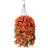 35" Faux Silk Orchid with Hanging Basket-Orange - HyeFlora